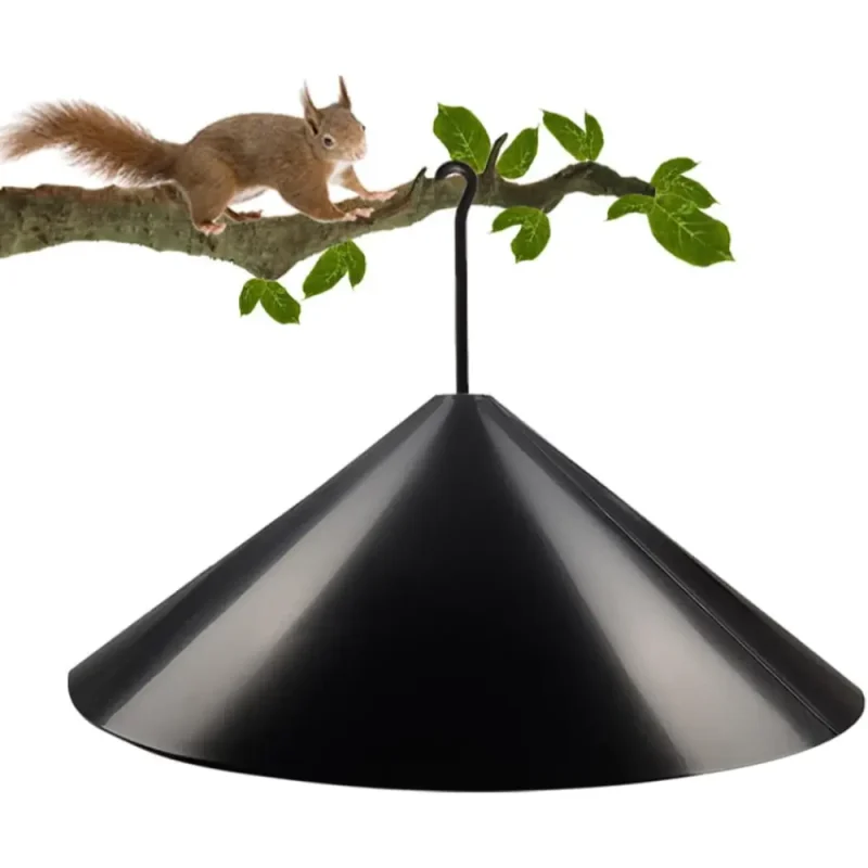 19-inch squirrel baffle designed to prevent squirrels from climbing bird feeder poles, protecting bird food