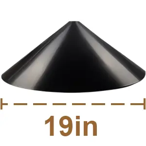 19" Wide Durable Hanging Bird Feeder Squirrel Baffle 2 19-inch squirrel baffle for hanging bird feeders, providing effective squirrel protection due to its wide diameter