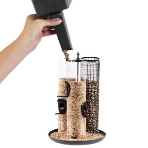 3 Tube Bird Feeder with Squirrel Proof | 6lb Seed Capacity 4 three tube bird feeder with a large capacity, holding up to 6 lbs of bird seed for fewer refills