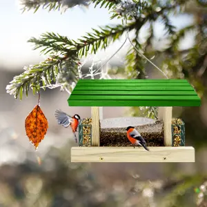 Hopper Bird Feeder - Cedar with 2 Suet Cages | 2 Windows 6 a hopper bird feeder close to nature, attracting small birds and providing a beautiful bird song in your backyard