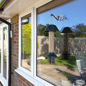 Window Hook for Bird Feeder - Dual Suction Cups, Outdoor Mount 2 Low profile window bird feeder hook with a minimalist design. Made of scratch-resistant polycarbonate for a clear view