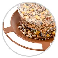 Squirrel Proof Hanging Bird Feeder for Outdoor Wild Bird Seed 7 Bird feeder tray designed to minimize seed waste with a suitable food out port