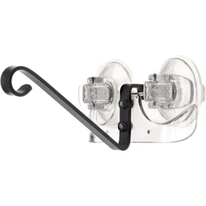 Window mounted bird feeder bracket with strong suction cups for easy outdoor installation. Holds bird feeders securely