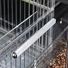 No Mess Acrylic Small Bird Feeder Cage - Auto Seed Dispenser 5 close-up of anti-slip bird perch on a small bird feeder cage, promoting bird comfort and foot health
