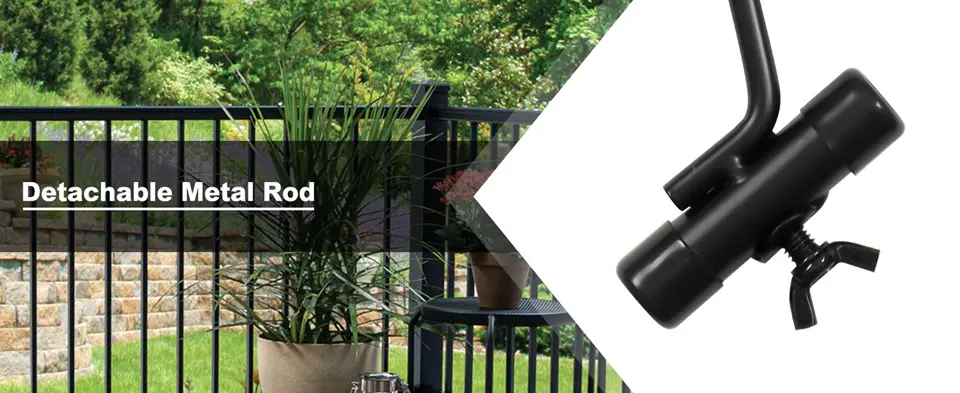 42" Heavy Duty Bird Feeder Pole for Deck | Adjustable & Detachable 4 Detachable metal rod for a deck bird feeder pole, designed for easy storage and portability