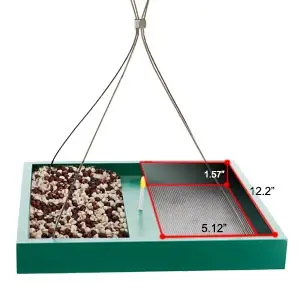Large Capacity Garden Platform Bird Feeder for Birds & Squirrel 6 large capacity platform bird feeder with two compartments designed for large birds like cardinals and jays, holding up to 5 lbs of seed