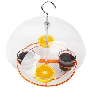 Oriole Grape Jelly Bird Feeder - Weatherproof | Squirrel Proof | Easy Clean 3 Multifunctional oriole grape jelly bird feeder with orange slices and grape jelly, designed to attract orioles with two types of food