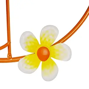 Grape Jelly Bird Feeder - Outdoor Hanging for Orioles & Hummingbirds 3 Yellow and white flower decoration on an oriole bird feeder, close-up detail