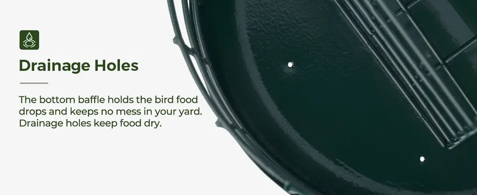 Metal Squirrel Proof Suet Bird Feeder - 2X Capacity - Weatherproof 4 Suet bird feeder squirrel proof, green metal tray with drainage holes to keep food dry