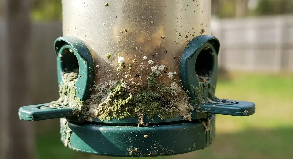 How to Clean a Bird Feeder: The Ultimate Guide to 2025 6 Close Up Mold Growth Bird Feeder