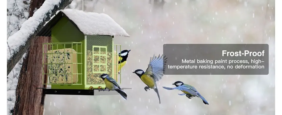 Large Capacity Double Suet Bird Feeder for Outdoors Hanging 3 frost proof metal double suet bird feeder winter resistant