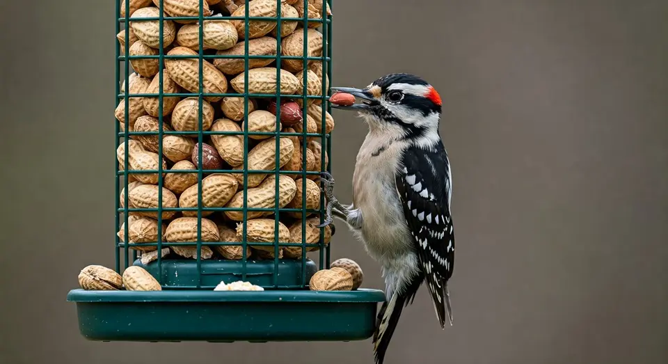How to Keep Blackbirds Away from Bird Feeders: 18 Proven Methods 7 in shell peanut bird feeder chickadee woodpecker feeding