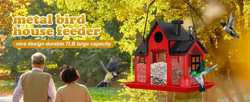 Solar Large Cardinal Bird Feeder Squirrel Proof 1 metal bird house feeder large capacity solar