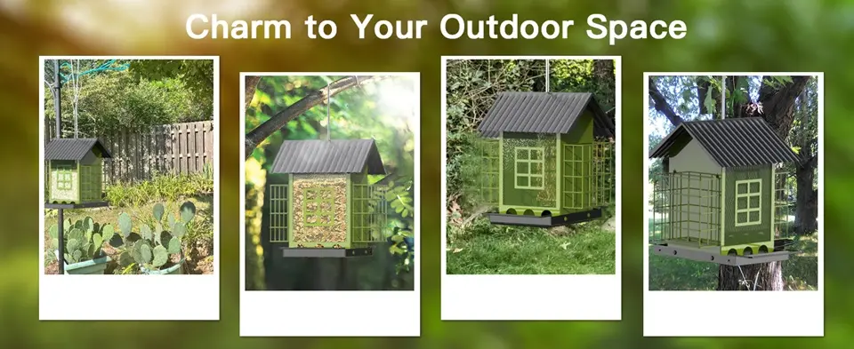 Large Capacity Double Suet Bird Feeder for Outdoors Hanging 6 outdoor space decor double suet bird feeder garden charm