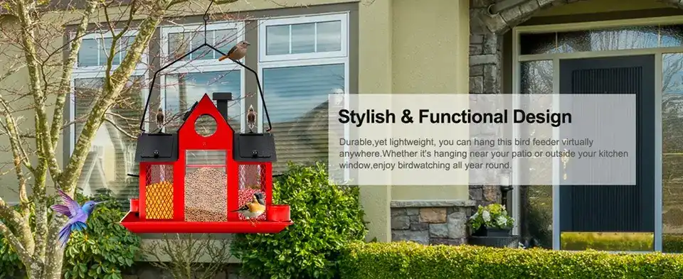 Solar Large Cardinal Bird Feeder Squirrel Proof 6 stylish functional design solar bird feeder garden decor