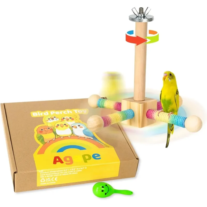 parrot bird perch toy 360 rotating package