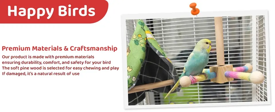Parrot 360° Interactive Rotating Toy for Small and Medium Parrots 5 premium materials parrot perch toy craftsmanship