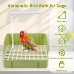 automatic bird bath for cage features silent pump