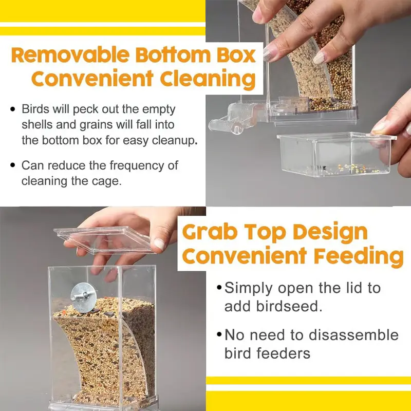 No Mess Automatic Bird Feeder 2 easy clean no mess bird feeder removable tray top refill