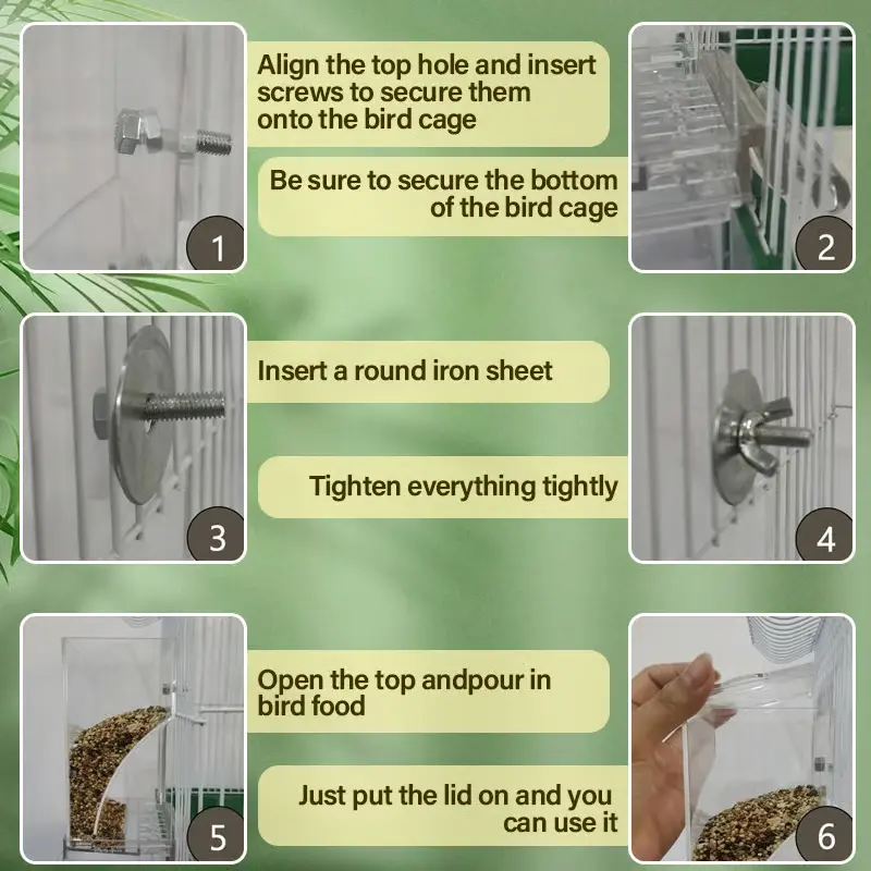 No Mess Automatic Bird Feeder 5 easy installation guide for automatic bird cage feeder