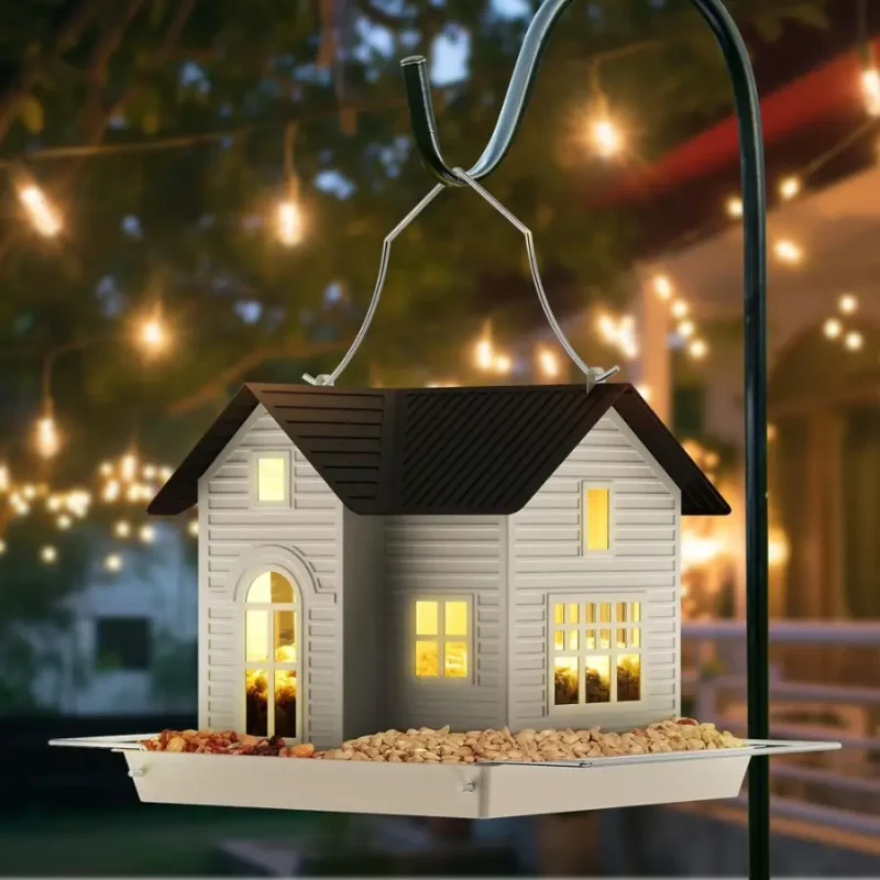 hanging solar bird feeder with led night lights
