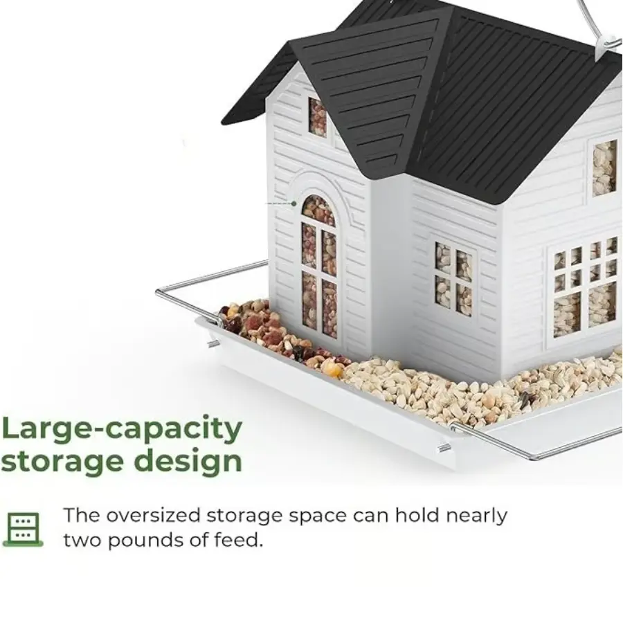Solar Bird Feeder-FREE SHIPPING 2 large capacity house bird feeder holds 2lbs seed